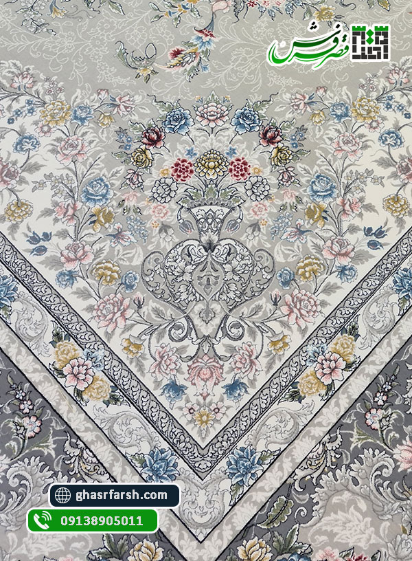 فرش پردیس ترمه ای 1200 شانه تراکم 3600 - فرش کاشان