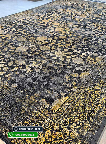 فرش طلاکوب⭐️فرش طلاکوب درباری شاهکار فرش ماشینی