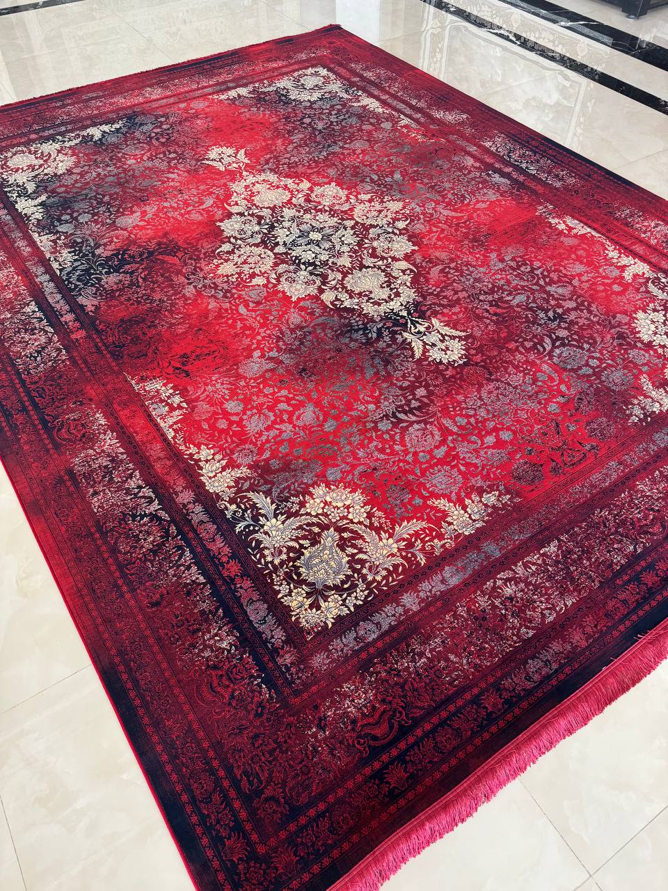 فرش دلوین لاکی زرد 1200 شانه