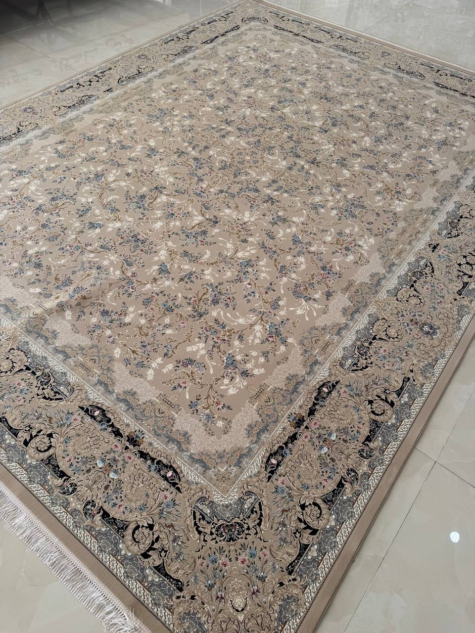 فرش سیتا بژ 1500 شانه تراکم 4500 مسطح